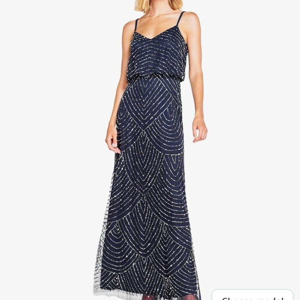 Navy prom / bridesmaid beaded dress
